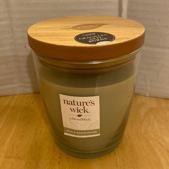 Woodwick Accents Nwt Natures Wick Candle Sage White Pepper Crackles